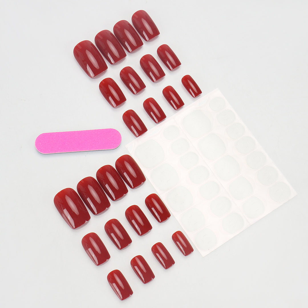 Glossy Square Tip Press-On Nails Kalsten