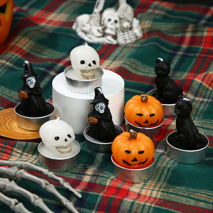 Halloween Scented Witch Skeleton Tealight Candle Trio