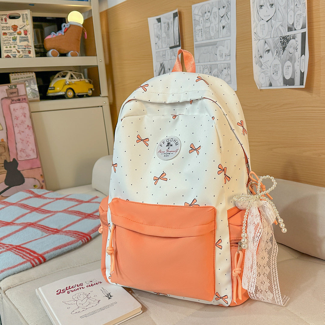 Stylish Bow-Embellished Casual Backpack Kalsten