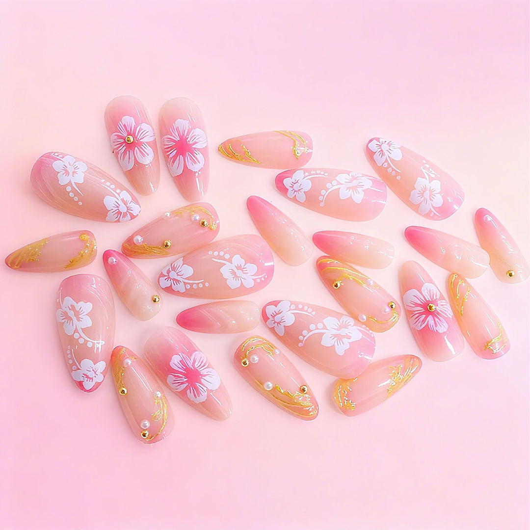 Floral Decorative Acrylic Nail Enhancements Kalsten