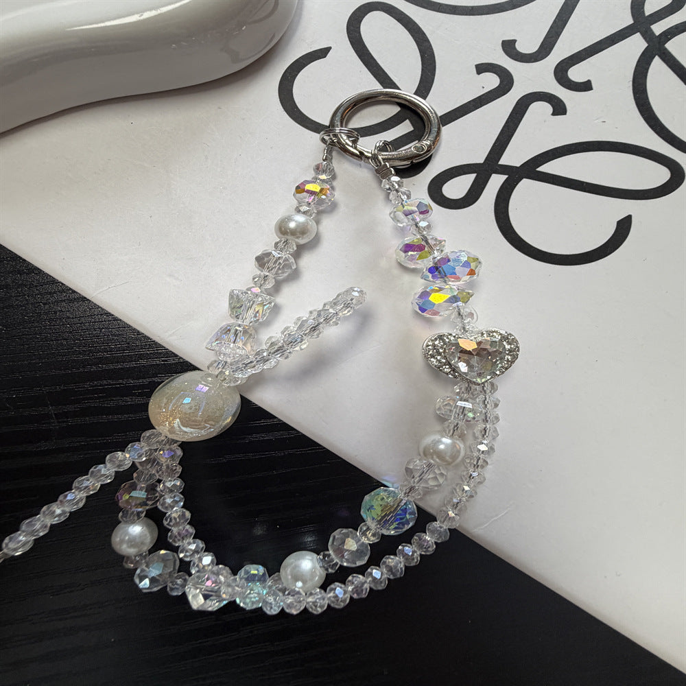 Beaded Heart Charm Keychain Kalsten