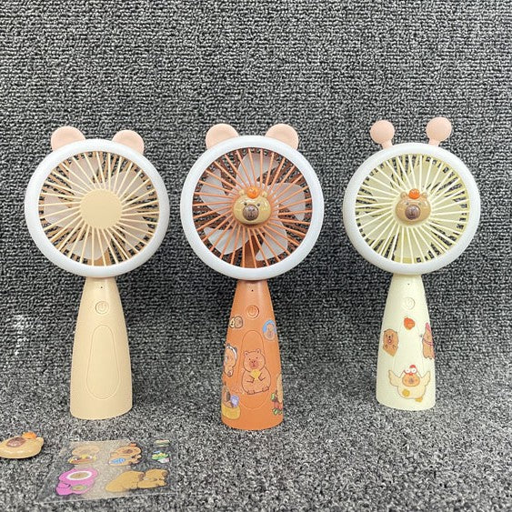 Unisex Portable Hand Fan with LED Lighting and Animal Design Kalsten