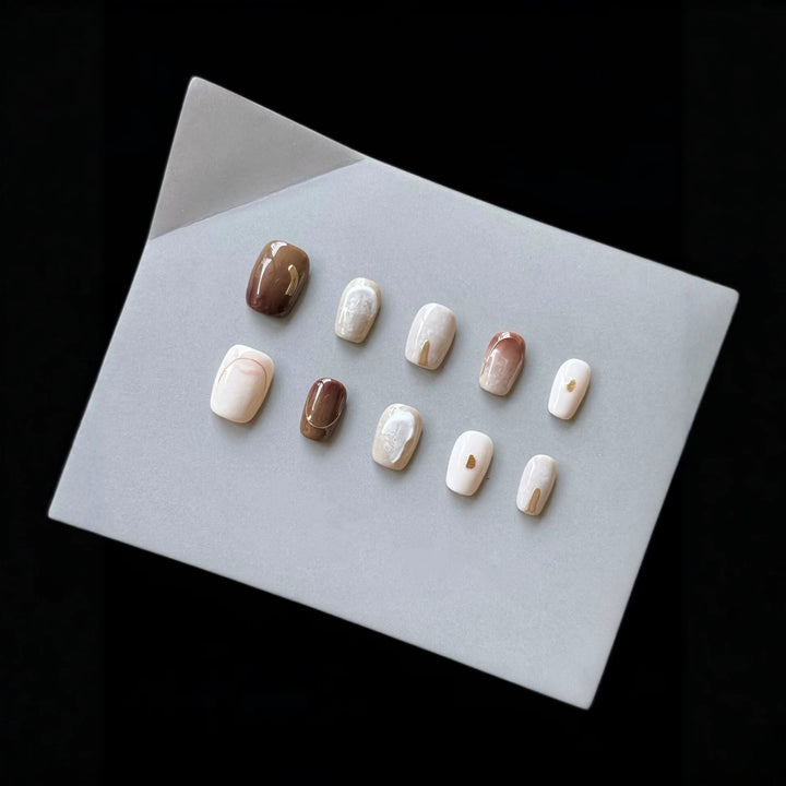 Artistic Marble-Inspired Press-On Nail Set