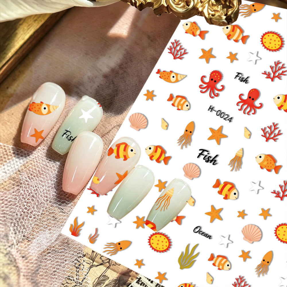 Ocean-Themed Nail Art Stickers