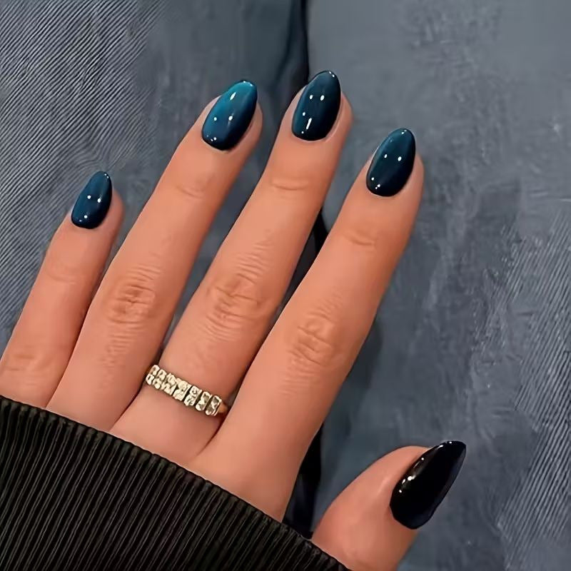 Chic Glossy Almond-Shaped Nail Extensions Kalsten