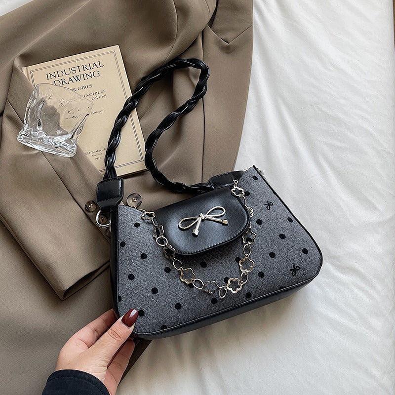 Classic Polka Dot Handcrafted Shoulder Bag