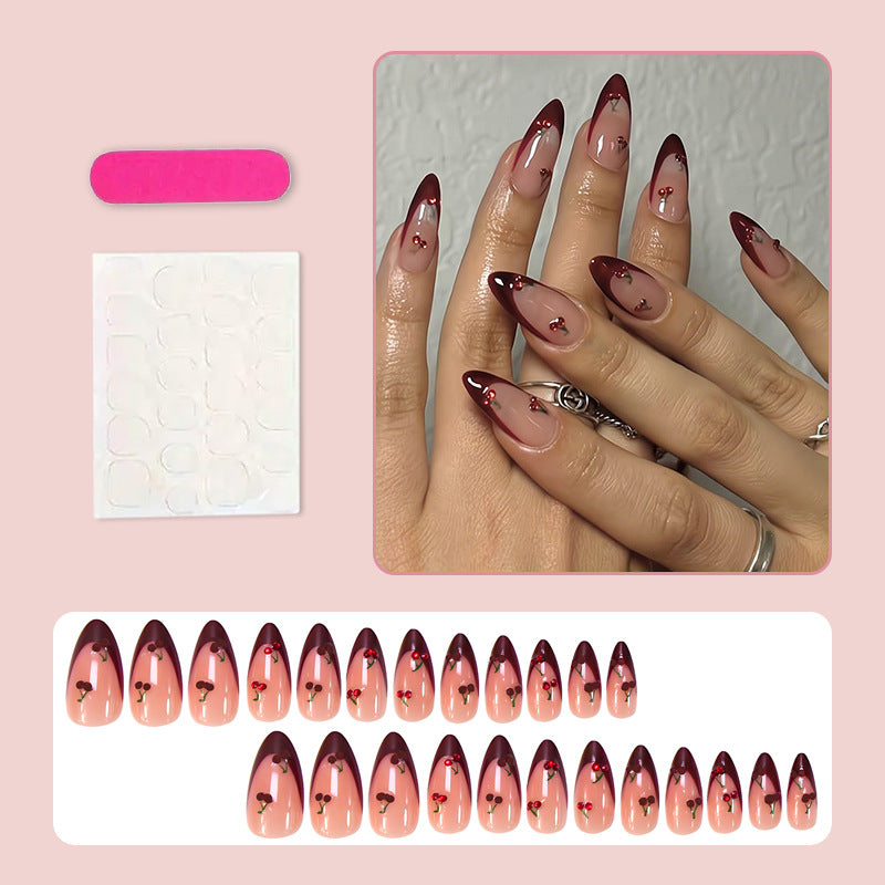 Acrylic Nail Set with Elegant Bows and Glamorous Accent Kalsten