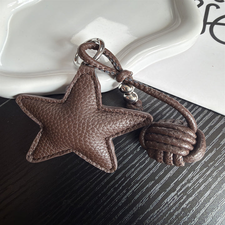 Leather Star Charm Keychain Kalsten