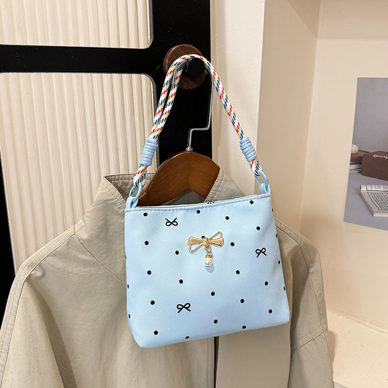Chic Bow-Accent Handheld Tote Bag