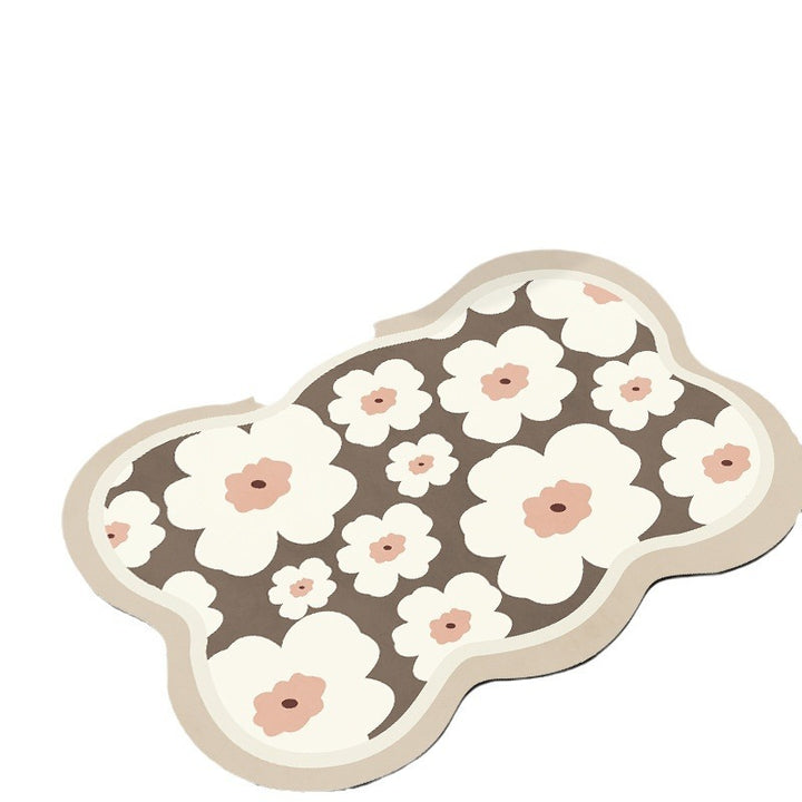 Floral Patterned Bathroom Mat