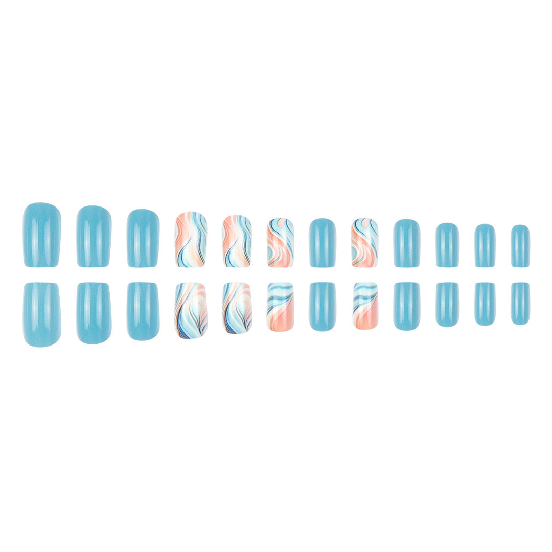 Marble-Effect Press-On Nail Set Kalsten