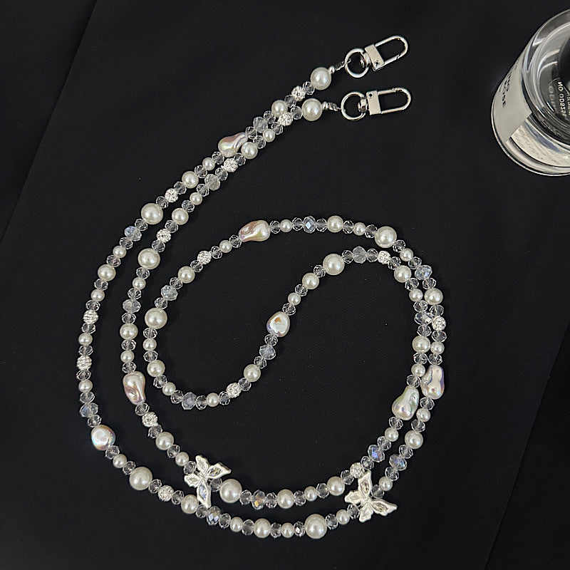 Elegant Pearl and Crystal Eyewear Chain Kalsten