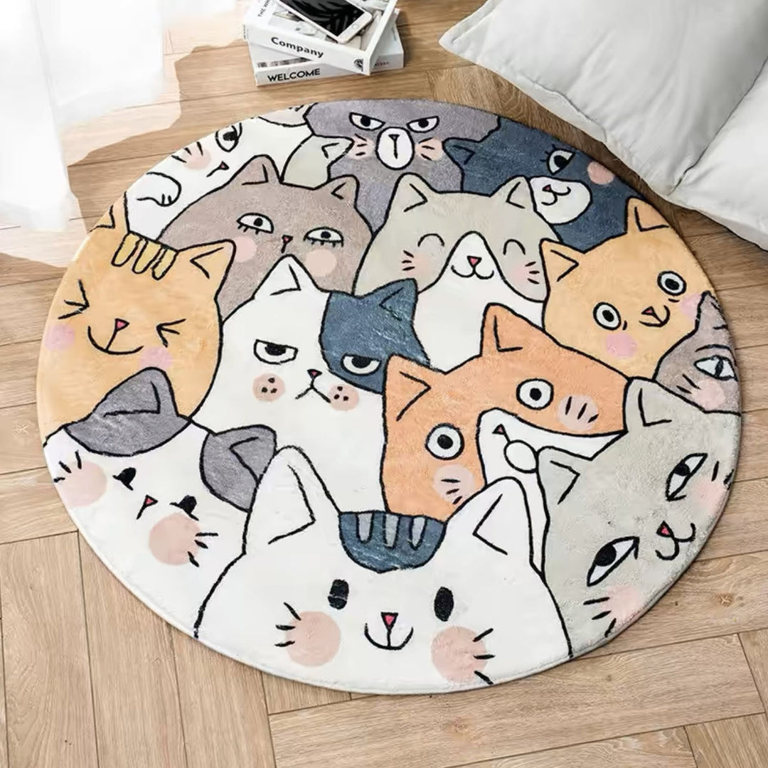 Playful Cat-Themed Area Rug