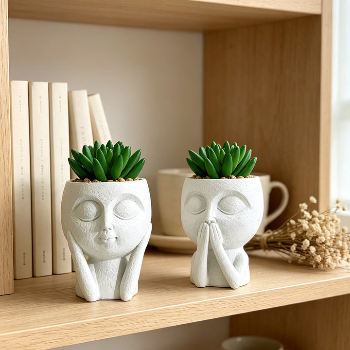 Plant pot with face motif Kalsten