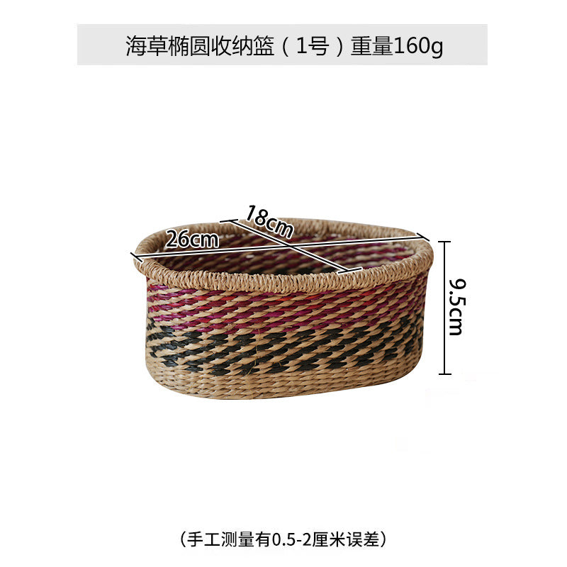 Women handwoven basket with colorful accents Kalsten