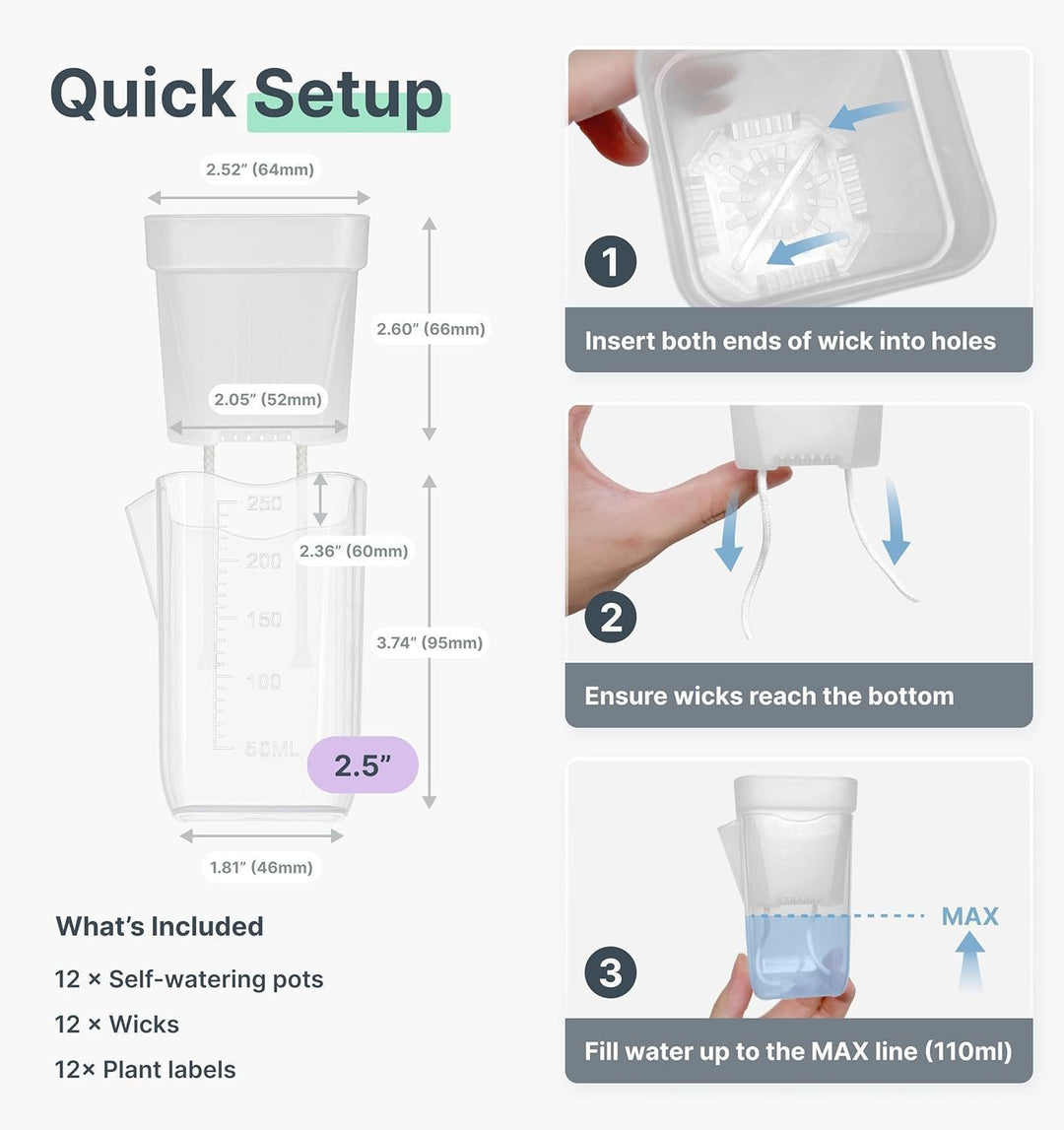 Self-Watering Seed Starter Pot System Kalsten