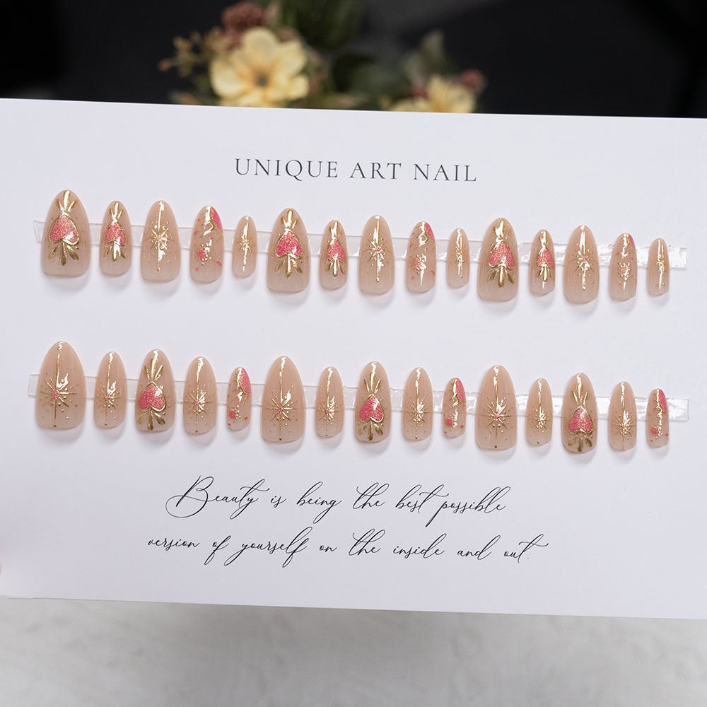 Artistic Heart Design Press-On Nails