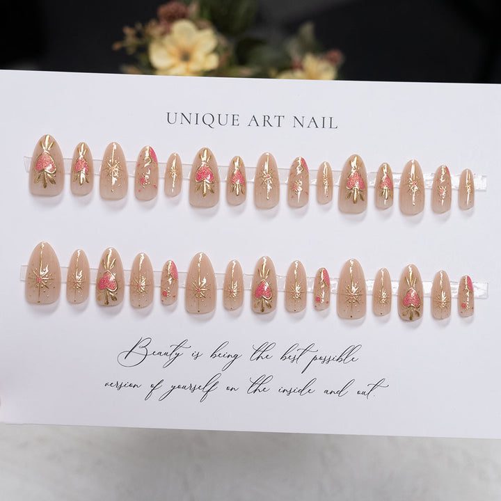 Artistic Heart Design Press-On Nails