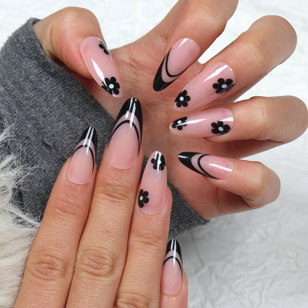 Elegant Floral Design Stiletto Press-On Nails Kalsten