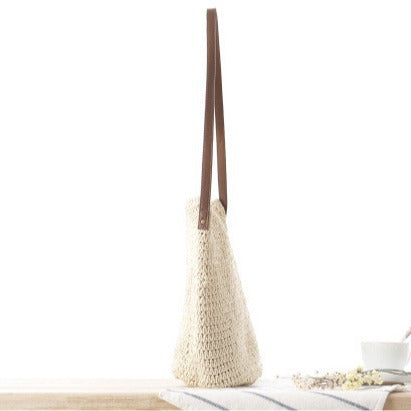 Handbag Made from Hand-Knotted Natural Material with Adjustable Shoulder Strap Kalsten