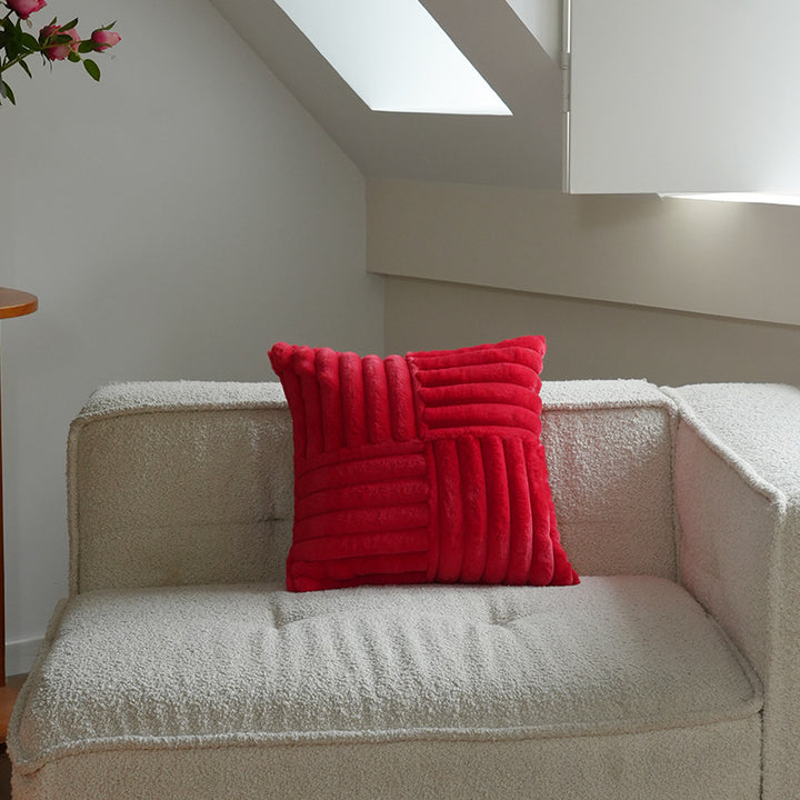 Textured Plush Decorative Cushion