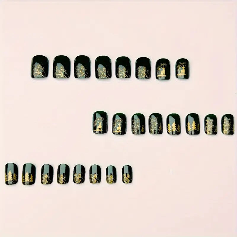 Artistic Winter-Themed Nail Art