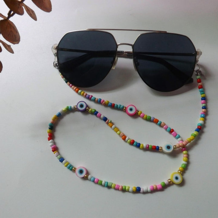 Colorful glasses holder chain with eye motifs Kalsten