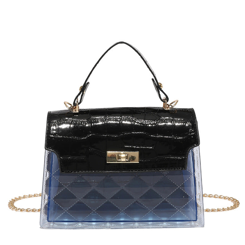 Glossy Crocodile Patterned Handbag