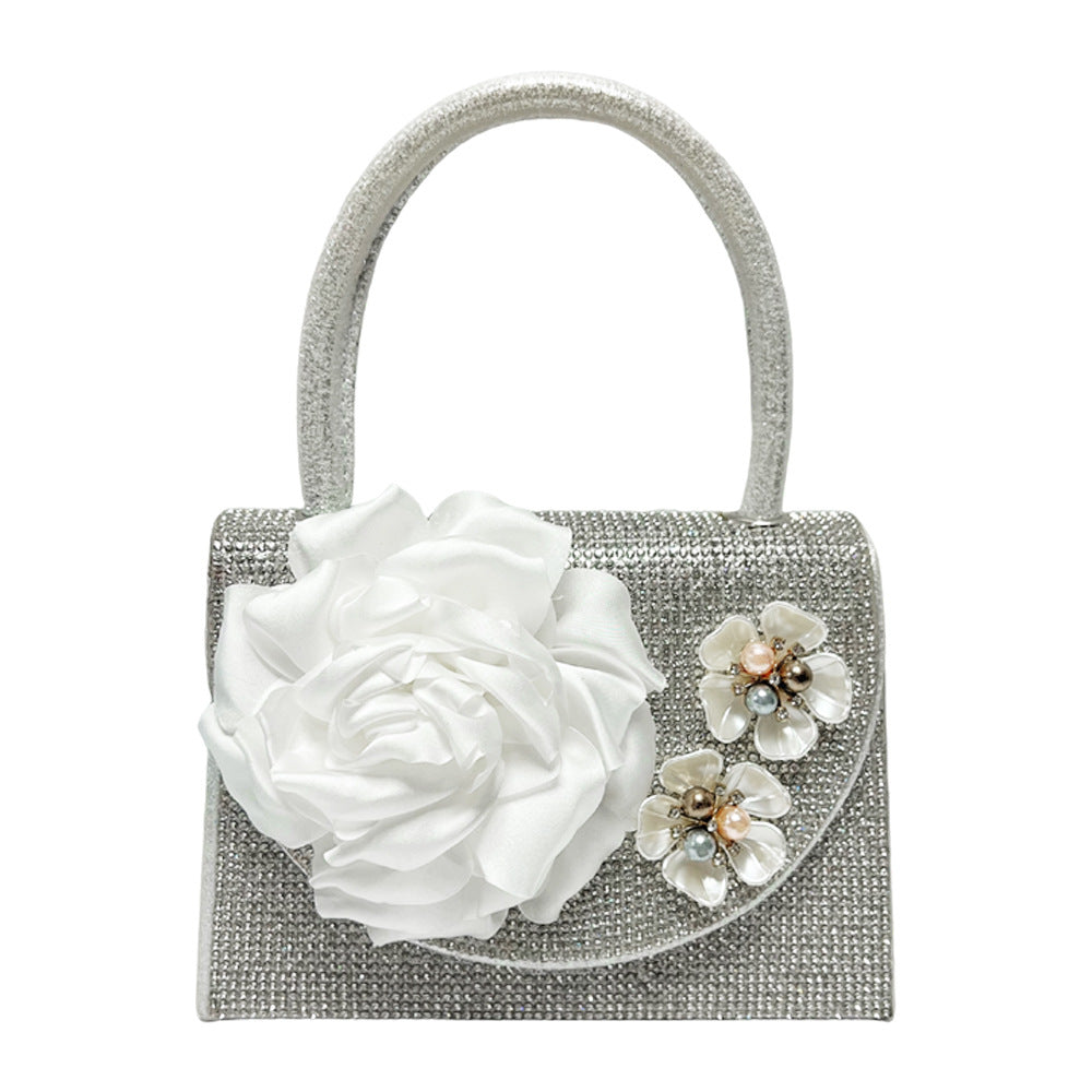Floral Embellished Handheld Evening Bag
