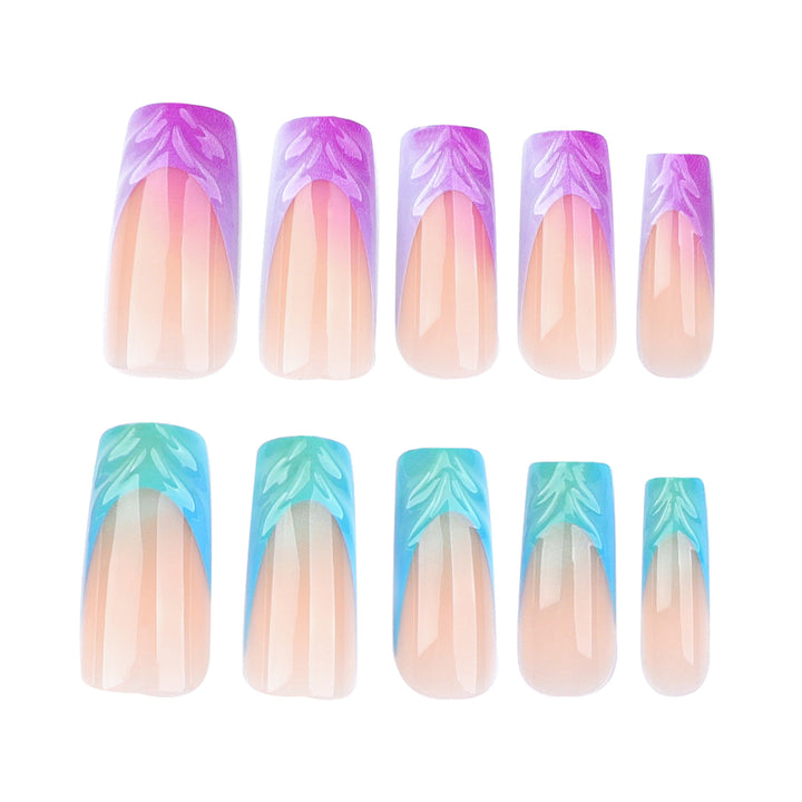 Artificial nail extensions with unique Amazon River design Kalsten