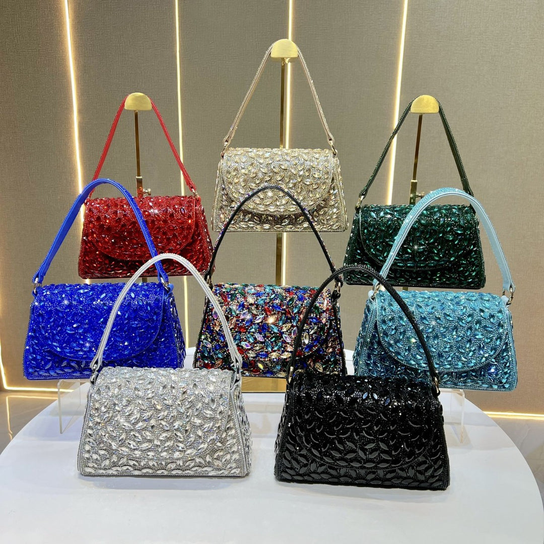Ornate Crystal Detail Evening Handbag