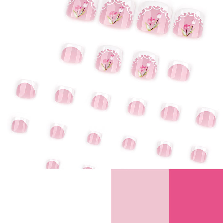 Artful toenail art in romantic floral design Kalsten