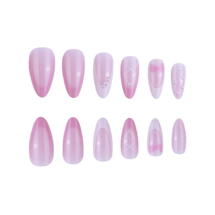 Elegant Bow-Detail Press-On Nails