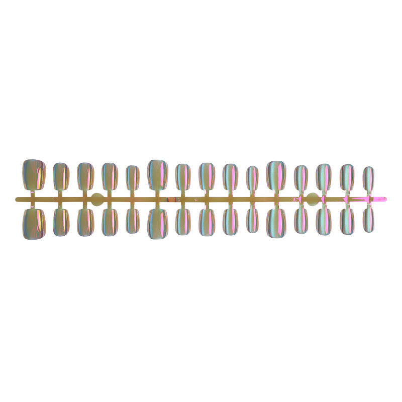 Iridescent Glossy Press-On Nail Set