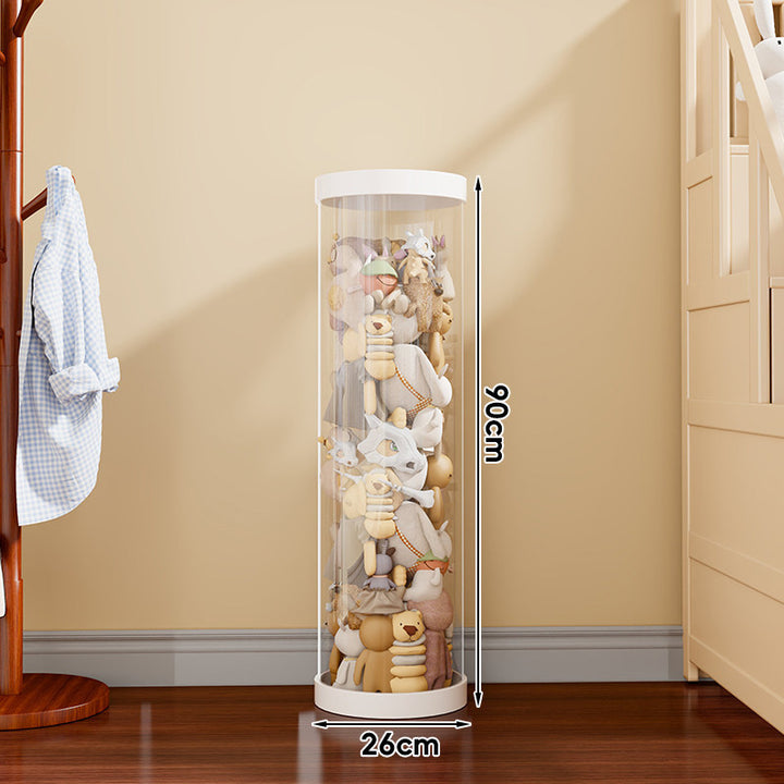 Vertical Transparent Plush Toy Storage Cylinder Organizer