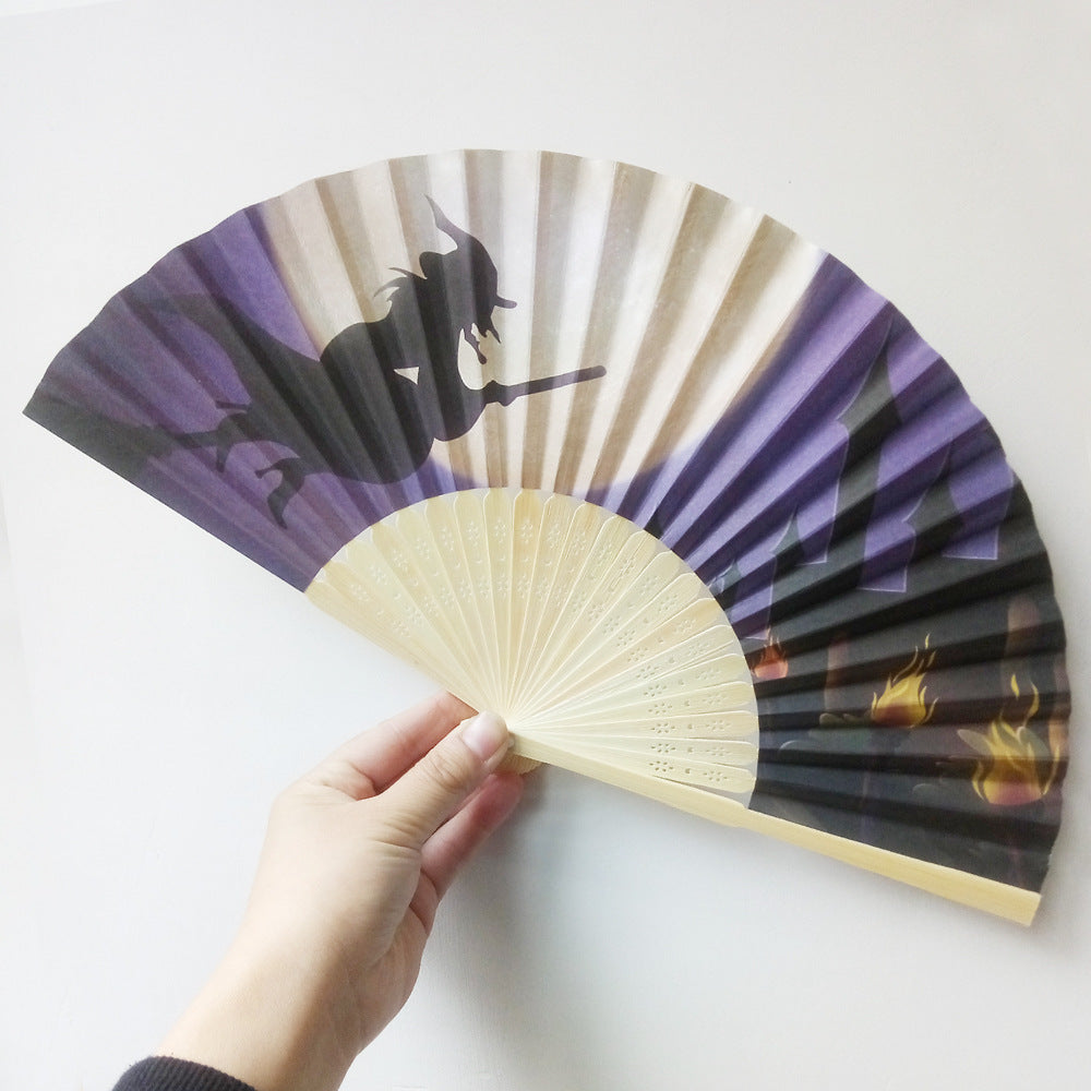 Women decorative fan with Halloween motifs Kalsten