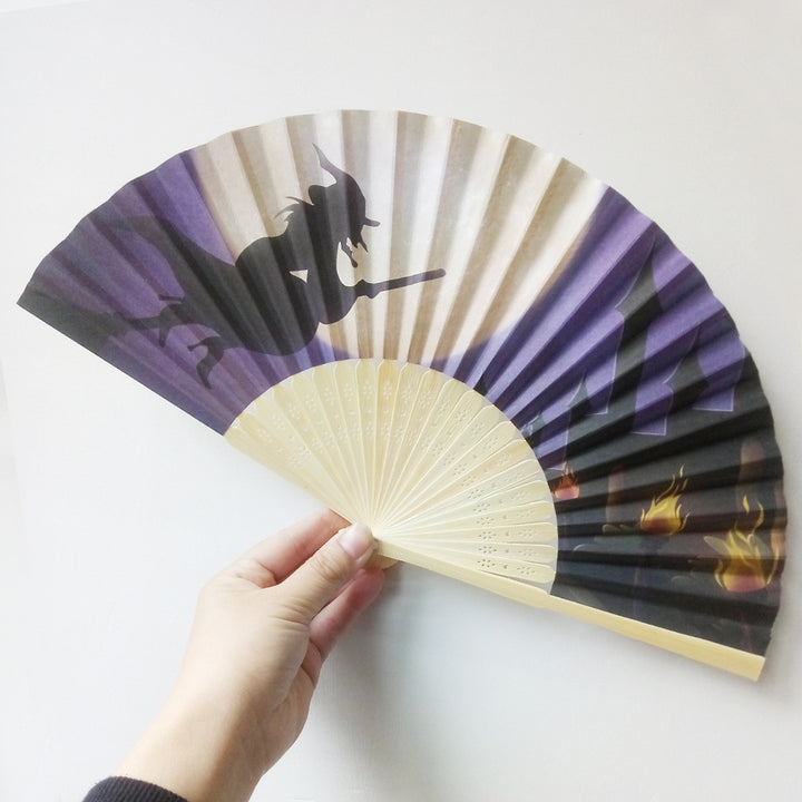 Women decorative fan with Halloween motifs Kalsten