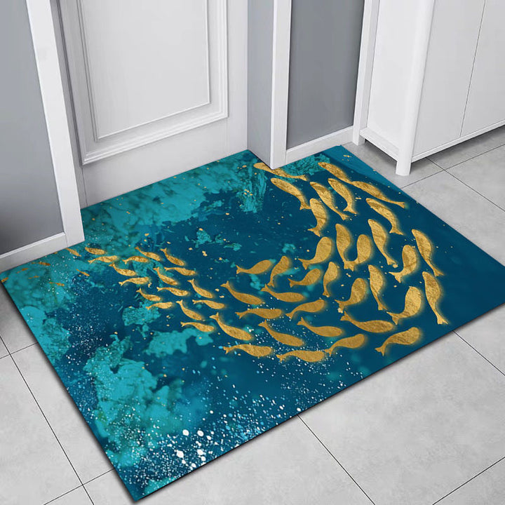 Artistic Fish-Themed Entry Mat