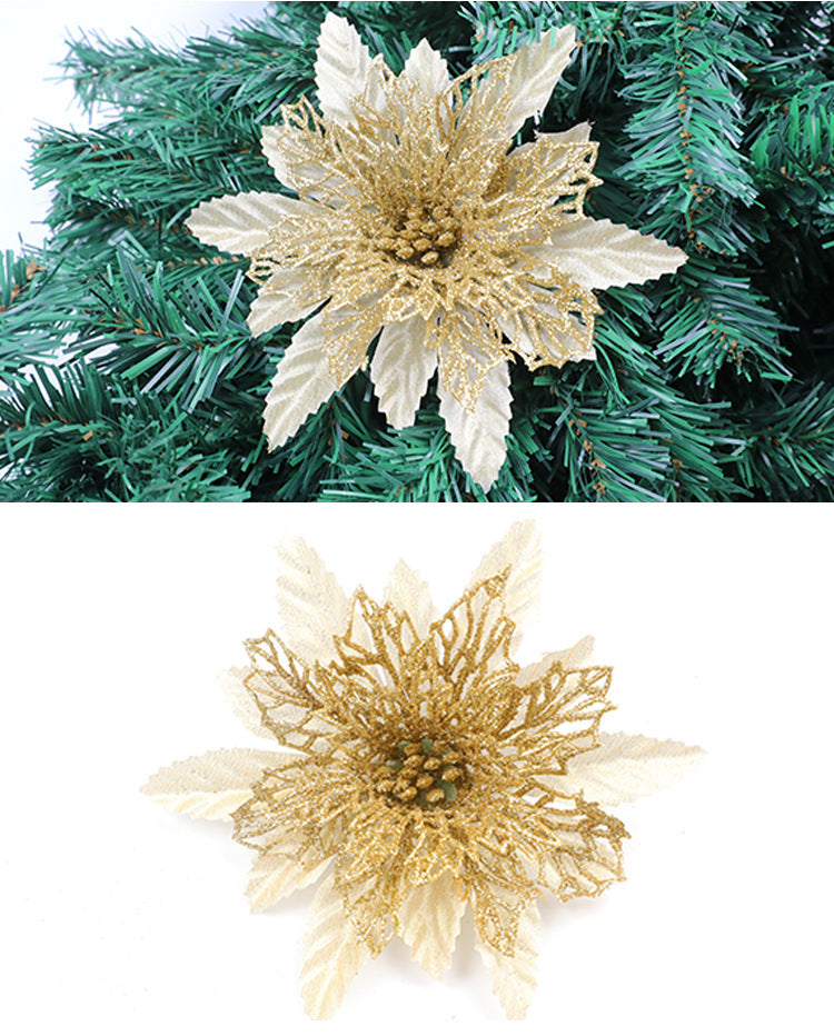 Glittering Holiday Floral Accent Ornament Kalsten