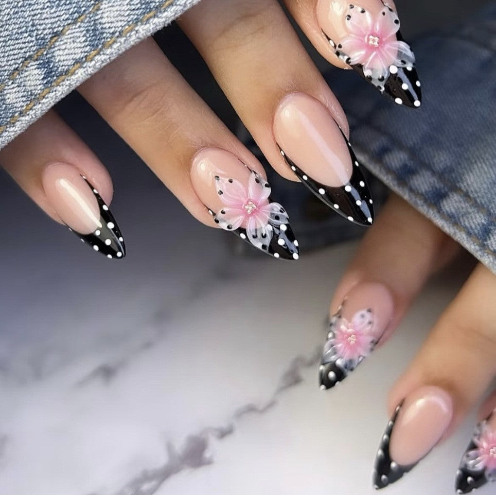 Artistic Floral Stiletto Nail Extensions