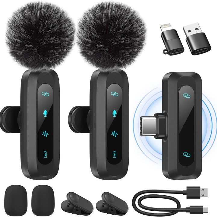 Wireless Lavalier Microphone with High-Sensitivity Audio Recording Kalsten