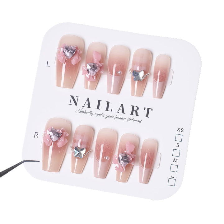 Floral Gemstone Press-On Nail Set Kalsten