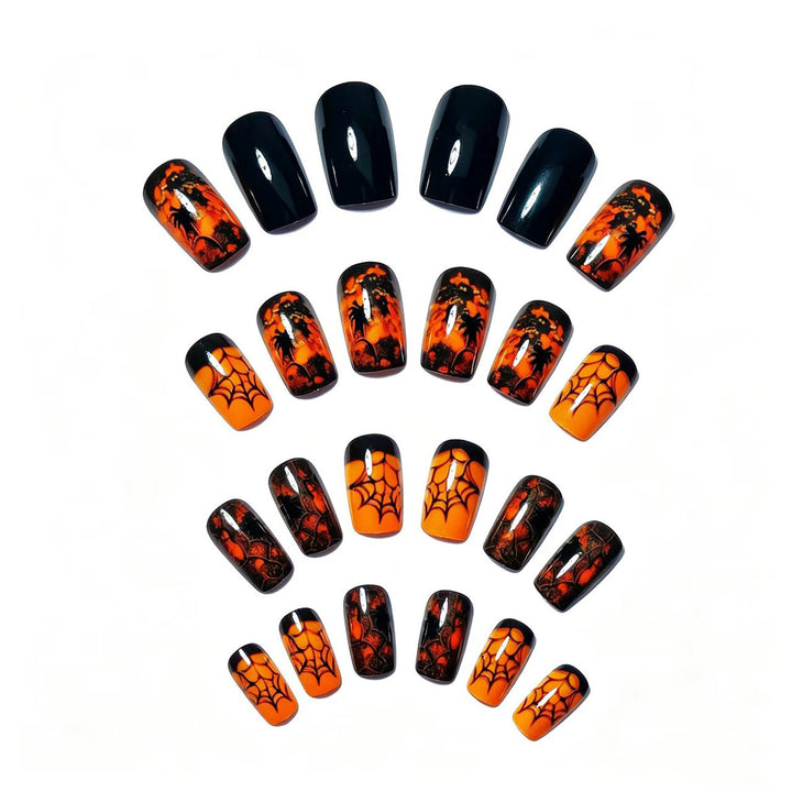 Halloween-Themed Spider Web Nail Art Kalsten