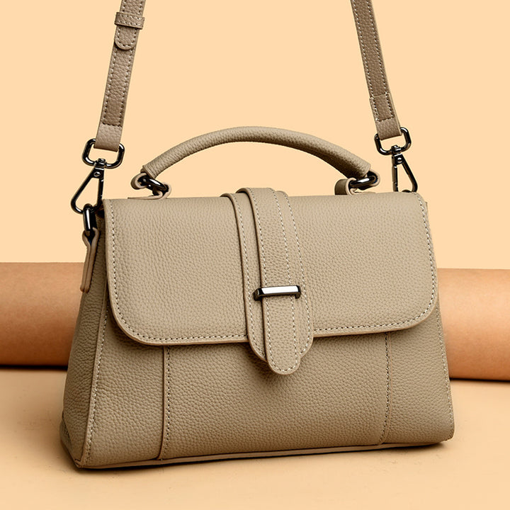 Elegant Leather Top Handle Handbag Kalsten