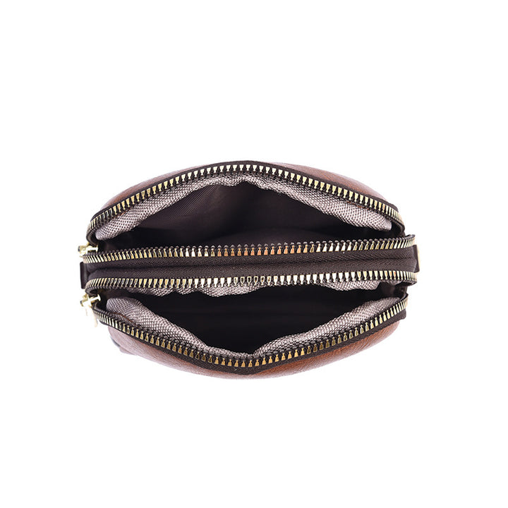 Artistic Embossed Leather Crossbody Bag