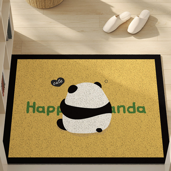 Playful Panda-Themed Floor Mat