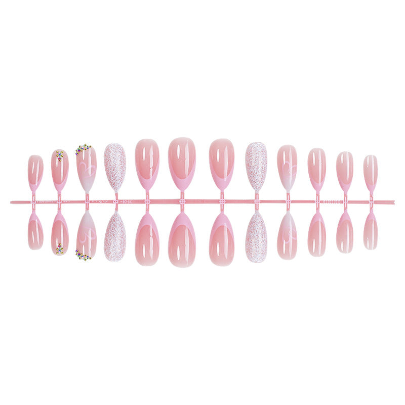 Decorative Press-On Nail Set with Elegant Gradient Designs kalsten