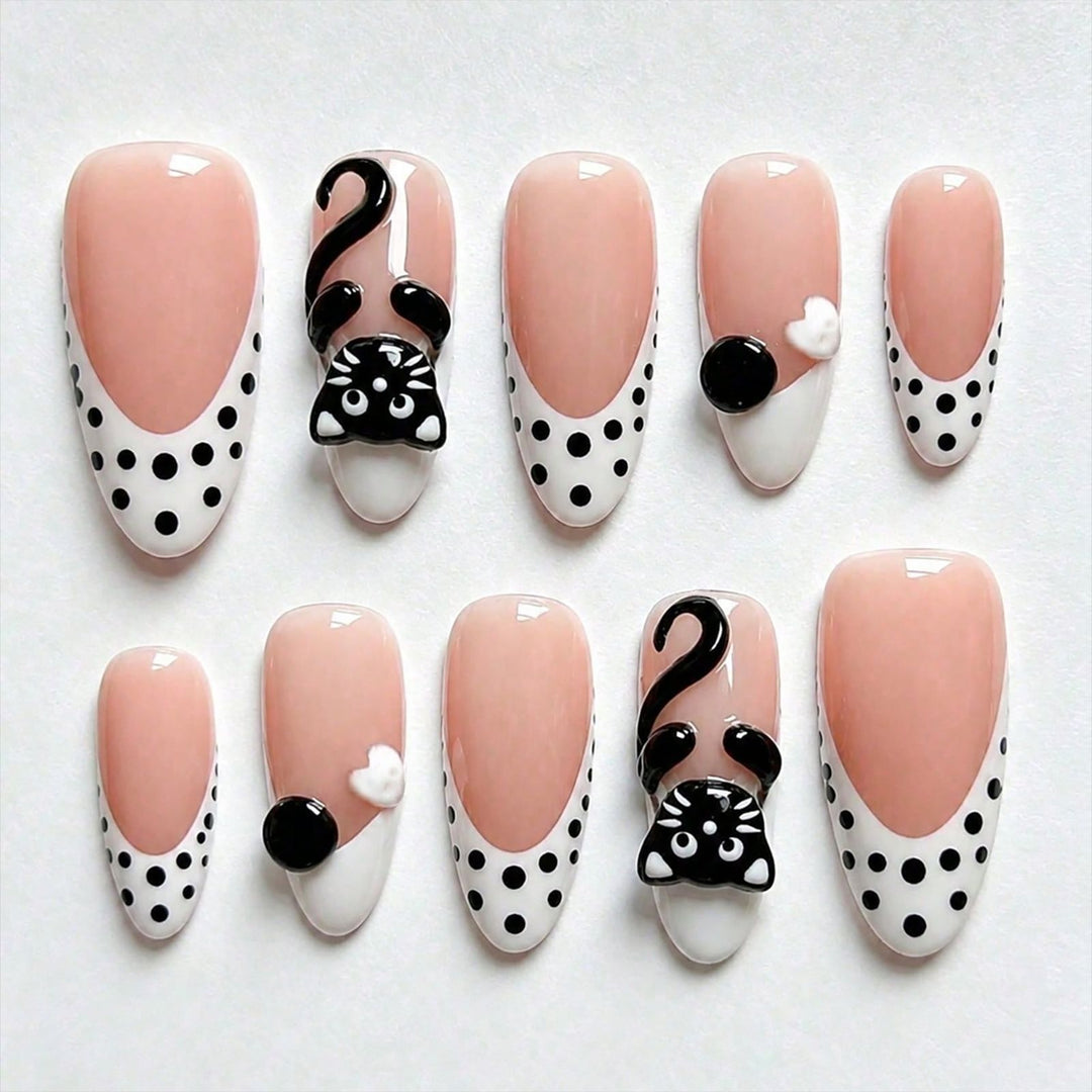 Artistic Themed Cat Design Press-On Nails kalsten