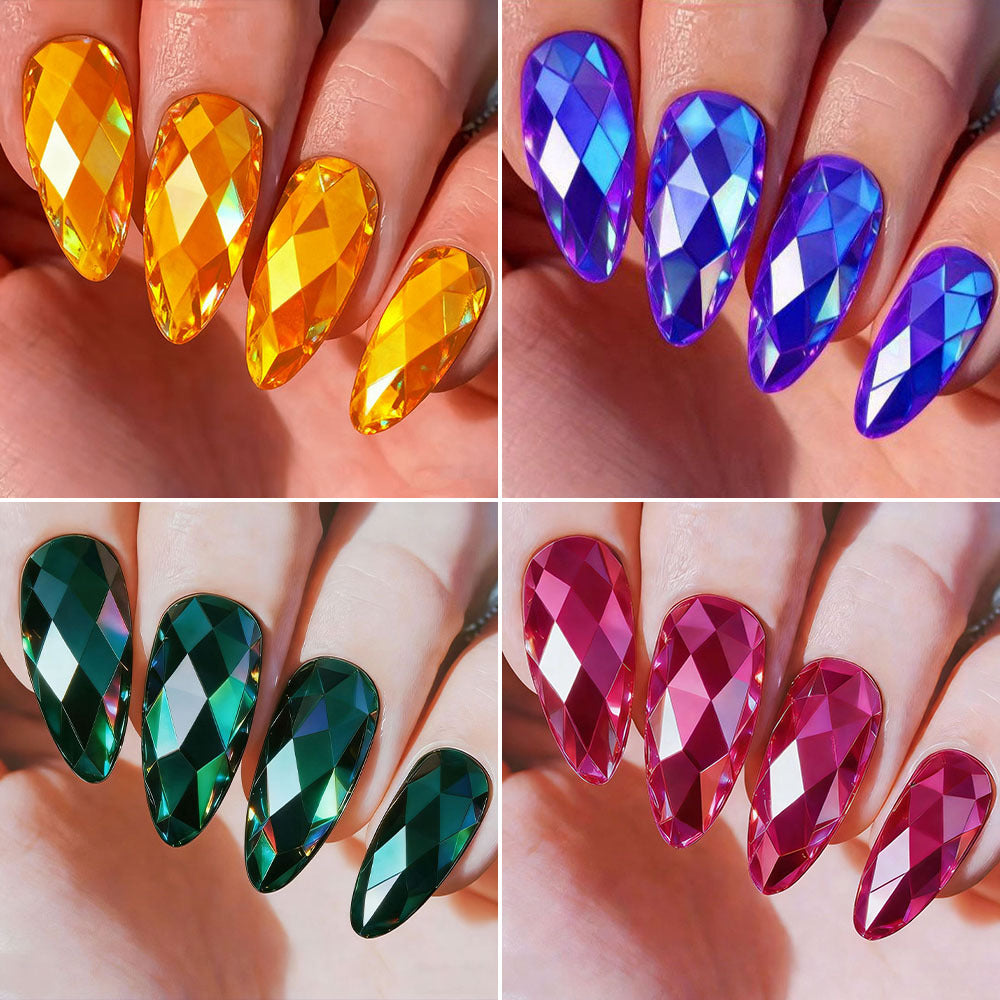 Eye-catching 3D art nails in crystal design Kalsten
