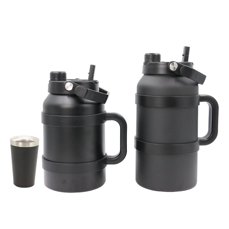 Ladies Insulated Stainless Steel Thermo Bottle with Practical Carry Handle Kalsten